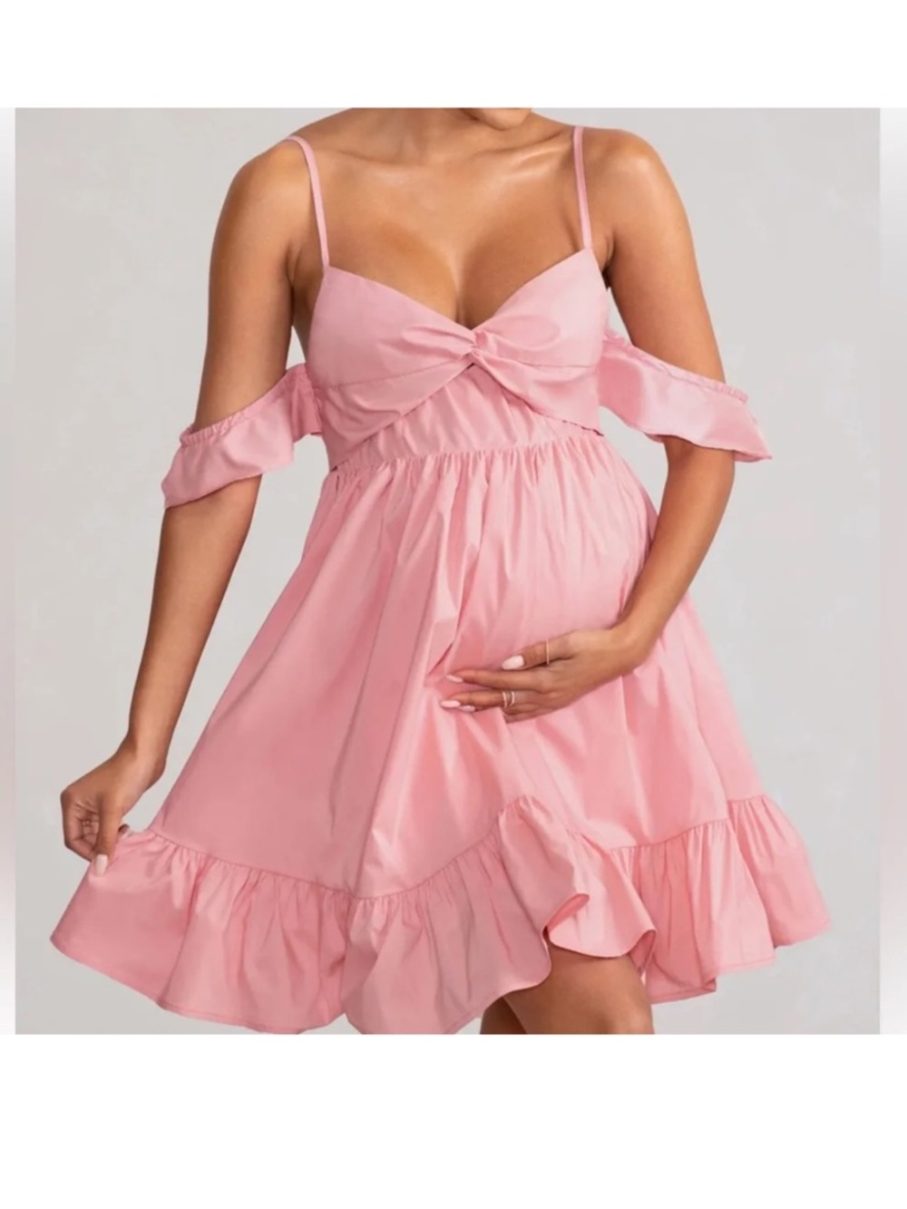 Club L London NEW Kai Blush Pink Cami Babydoll Maternity Mini Dress 6